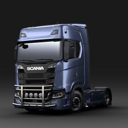 Rozsdamentes acél front oldali védőrudak - Scania - Scania NTG-hez. 
P, G, R és S fülkék