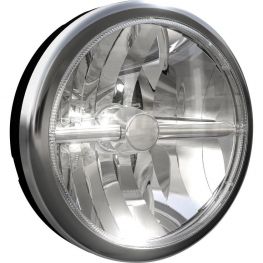 2596714 Oscar, 180 mm, LED, bred ljuskägla, svart, förkromad lyktsarg, Ref. 17,5.