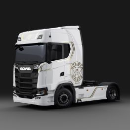 2813348 Montážní dekorační sada se zlatým symbolem Scania Vabis.